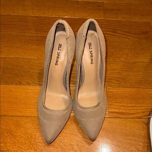Call It Spring Beige Textured Heels